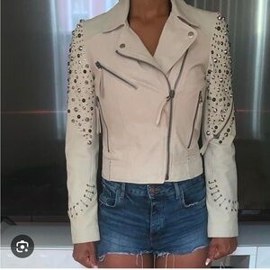 Worn once studded Zara leather jacket size m
